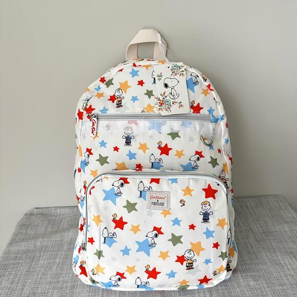 Cath Kidston White Backpack with Colorful Star and Character Print - Picture 1 of 5
